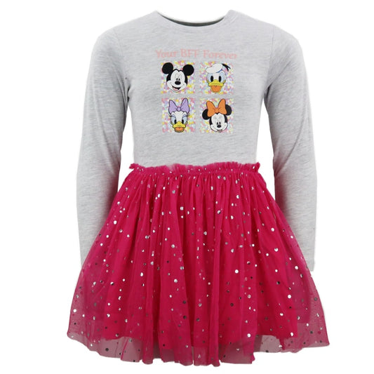 Disney Minnie Micky Maus Kinder Kleid Tüllkleid - WS-Trend.de langarm Glitzer 92 bis 128 Daisy