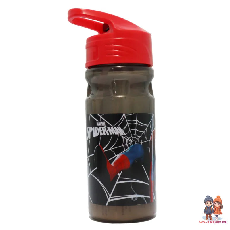 Marvel Spiderman Wasserflasche Trinkflasche Flasche mit Trinkhalm Griff 500 ml - WS-Trend.de