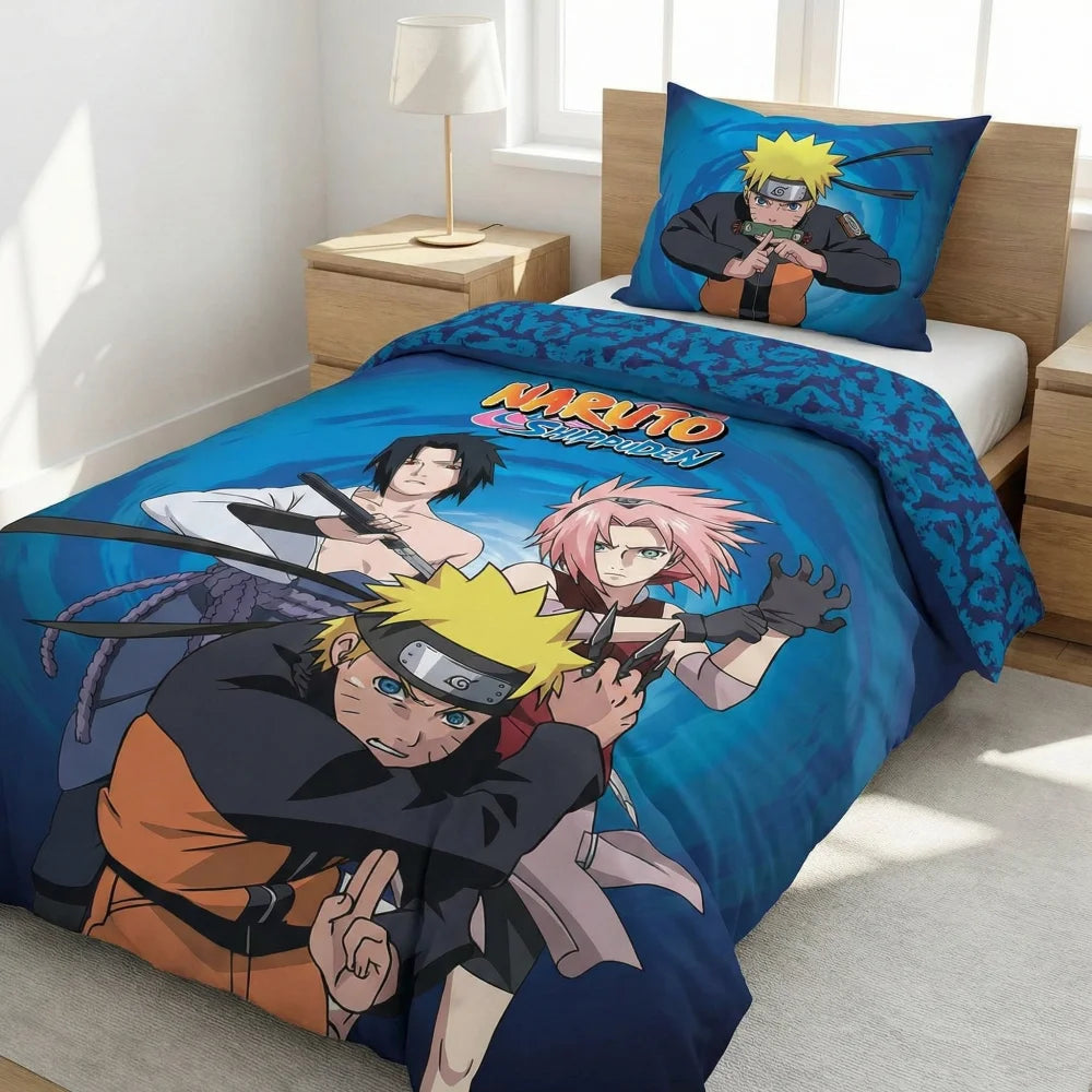 Naruto Shippuden Kinder Bettwäsche Set - WS-Trend.de Mikrofaser 2tlg 135/140x200 63x63 cm