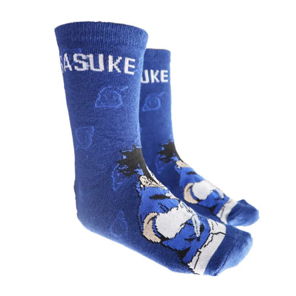 Naruto Shippuden Sasuke Kakashi Lange Kinder Socken 3er Pack - WS-Trend.de 23-34