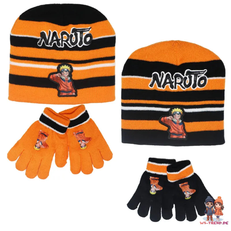 Anime Naruto Shippuden Jungen Wintermütze Mütze plus Handschuhe 54/56 - WS-Trend.de
