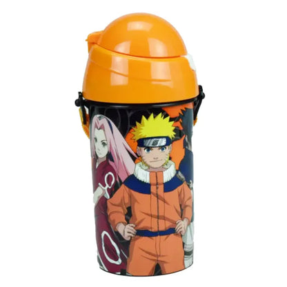 Anime Naruto Shippuden Trinkflasche mit Tragegurt und Trinkhalm Flasche 500 ml - WS-Trend.de