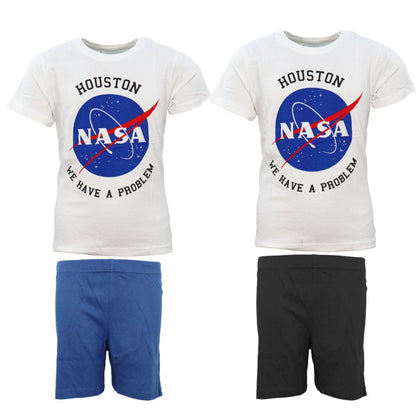 NASA Space Center Jugend Jungen Schlafanzug kurzarm Pyjama - WS-Trend.de 134 bis 164