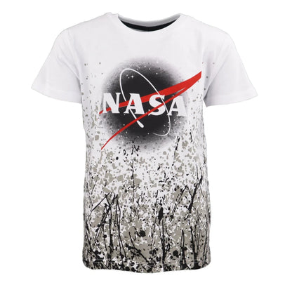 NASA Space Center Kinder Jungen T-Shirt - WS-Trend.de 134-164 Baumwolle Blau Weiß