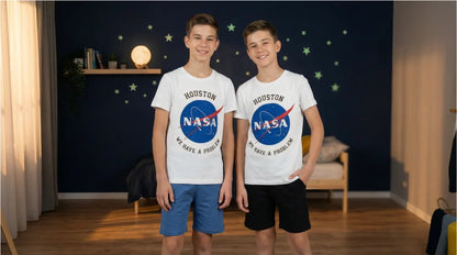 NASA Space Center Jugend Jungen Schlafanzug kurzarm Pyjama - WS-Trend.de 134 bis 164