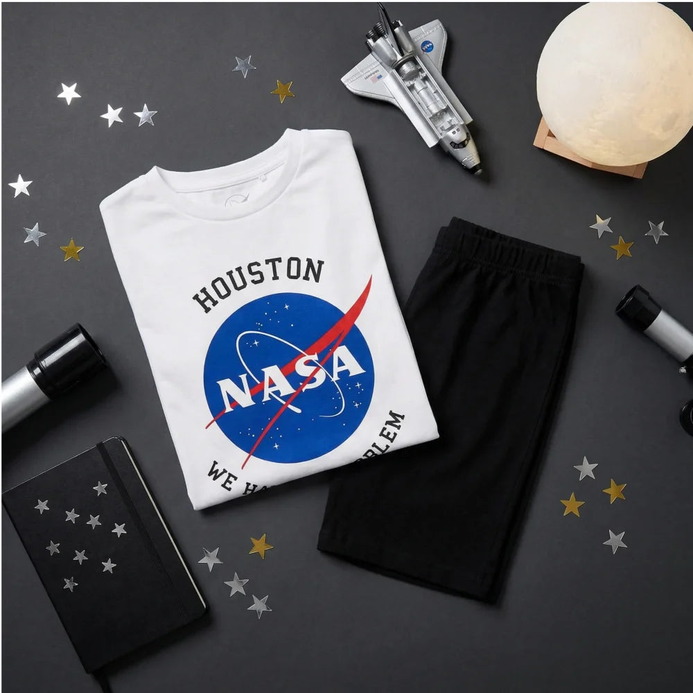 NASA Space Center Jugend Jungen Schlafanzug kurzarm Pyjama - WS-Trend.de 134 bis 164