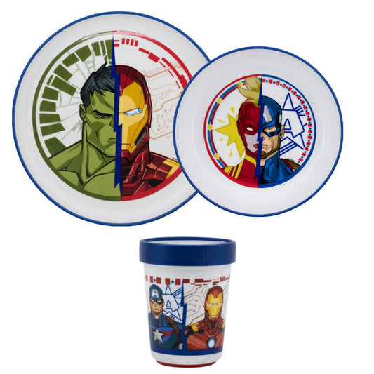 Marvel Avengers Kinder antirutsch Geschirr-Set 3 teilig Becher Teller Schüssel