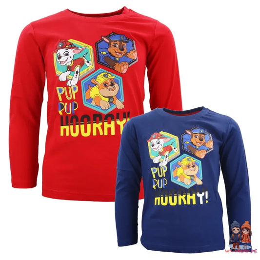 Paw Patrol Chase Marshall Rubble Kinder langarm Shirt - WS-Trend.de Jungen Langarmshirt 98-128 Baumwolle