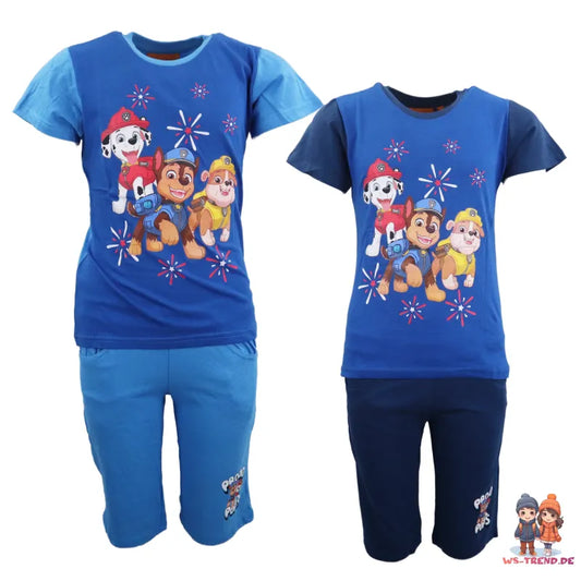 Paw Patrol Chase Rubble Marshall Sommerset Shorts plus T-Shirt - WS-Trend.de 98-128 Blau