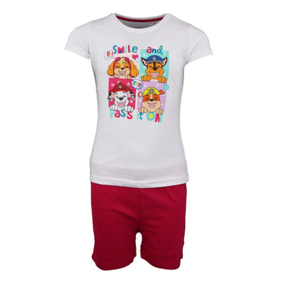 Paw Patrol Mädchen Kinder Schlafanzug Pyjama - WS-Trend.de Welpen kurzarm 98 -128 Baumwolle