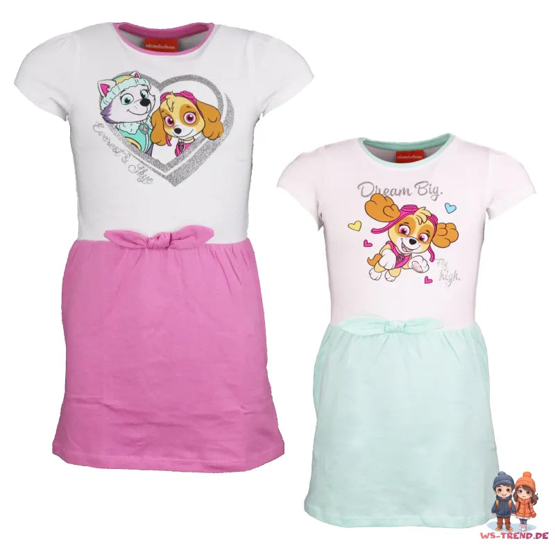 Paw Patrol Skye Everest Kinder Kleid - WS-Trend.de kurzarm Sommerkleid 98 -128 Baumwolle