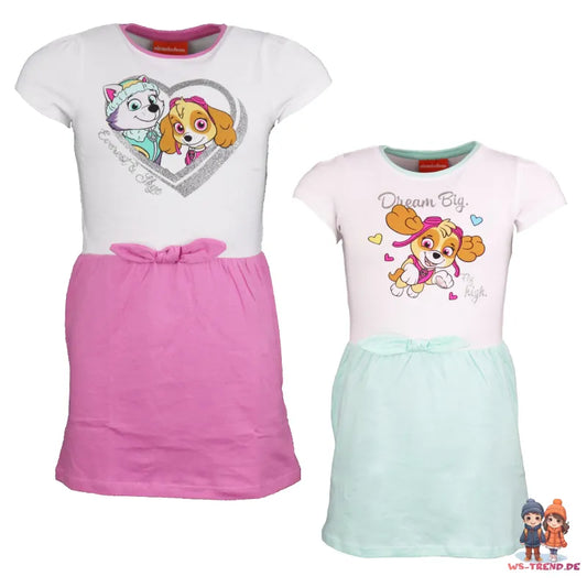 Paw Patrol Skye Everest Kinder Kleid - WS-Trend.de kurzarm Sommerkleid 98 -128 Baumwolle