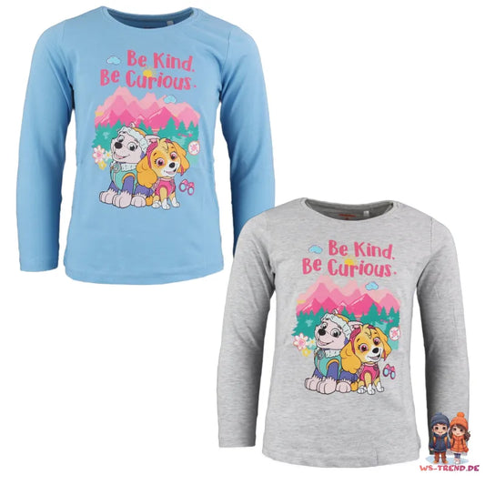 Paw Patrol Skye und Everest Kinder Langarmshirt - WS-Trend.de Mädchen langarm Shirt - 98 bis 128 aus Baumwolle