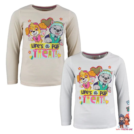 Paw Patrol Skye und Everest Kinder Langarmshirt - WS-Trend.de Mädchen langarm Shirt - 98 bis 128 aus Baumwolle