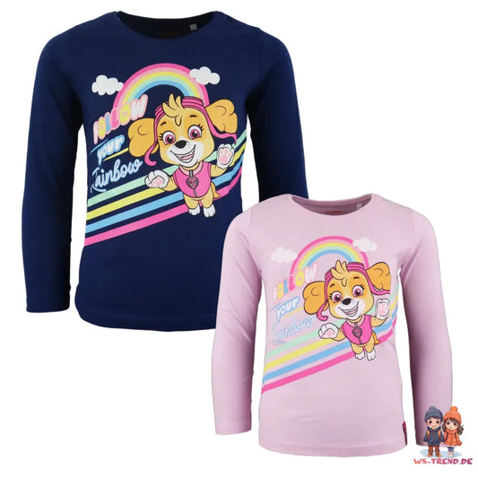 Paw Patrol Syke Kinder Langarmshirt - WS-Trend.de Mädchen langarm Shirt 98 bis 128 Skye aus Baumwolle