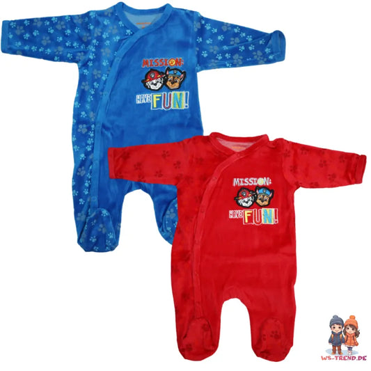 Paw Patrol Chase Baby Kleinkind Velour Body Strampler Einteiler - WS-Trend.de Gr. 62 - 92