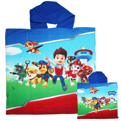 PAW Patrol Kinder Jungen Mikrofaser Poncho Badetuch Badeponcho 55x110 cm - WS-Trend.de