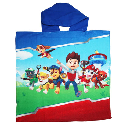 PAW Patrol Kinder Jungen Mikrofaser Poncho Badetuch Badeponcho 55x110 cm - WS-Trend.de