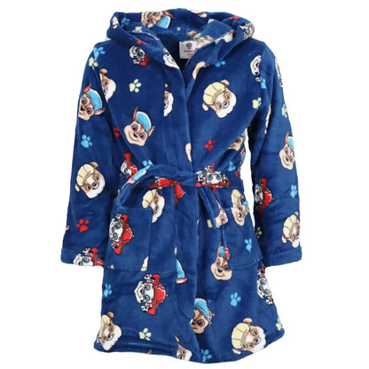 Paw Patrol Chase Marshall Jungen Fleece Bademantel mit Kapuze - WS-Trend.de Gr. 98 - 128