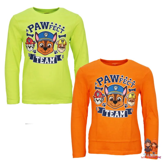 Paw Patrol Chase Marshall Kinder langarm Shirt - WS-Trend.de Jungen 98 -128 Baumwolle Rubble