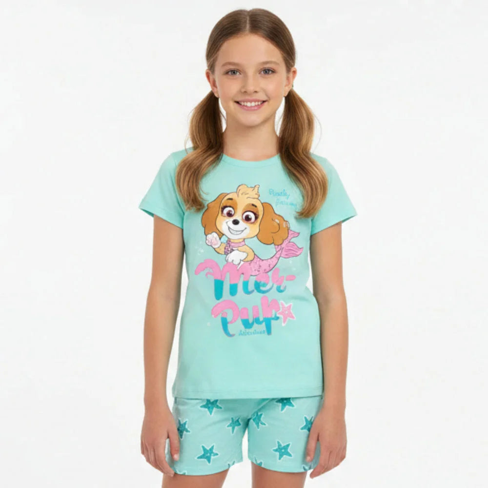 Paw Patrol Skye Kinder Mädchen Pyjama Shirt Shorts Gr. 92-128 - WS-Trend.de