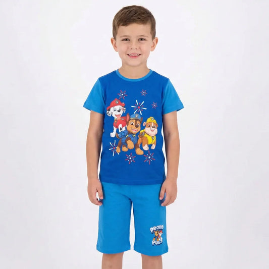 Paw Patrol Chase Rubble Marshall Sommerset Shorts plus T-Shirt - WS-Trend.de 98-128 Blau