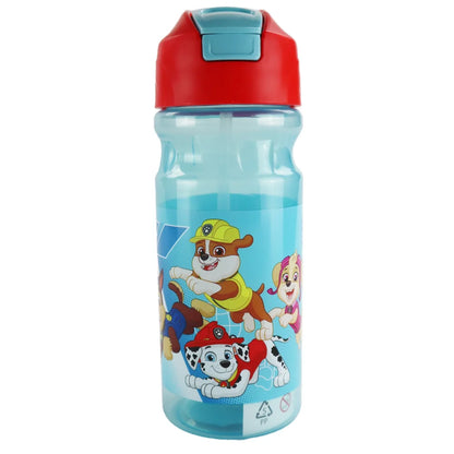 Paw Patrol Wasserflasche Trinkflasche Flasche 500 ml Trinkhalm Griff - WS-Trend.de Chase Rubble Marshall