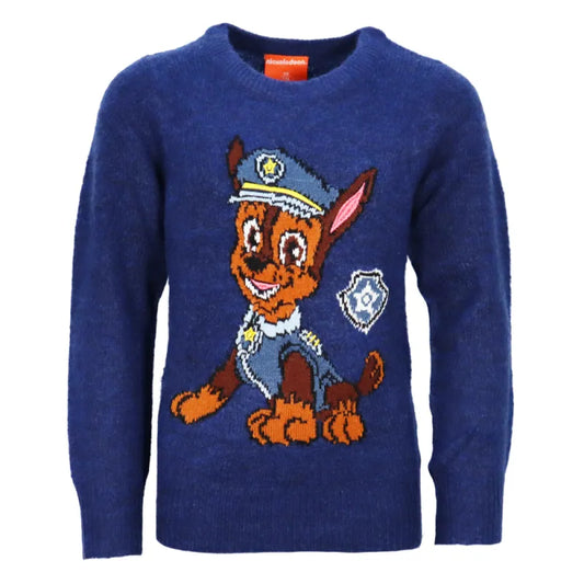 Paw Patrol Chase Kinder Jungen Strick Pullover Sweater - WS-Trend.de Gr. 98 - 128