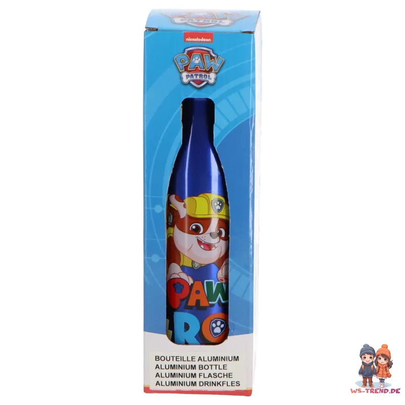 Paw Patrol Chase Rubble Marshall Aluminium Wasserflasche Trinkflasche 600 ml - WS-Trend.de