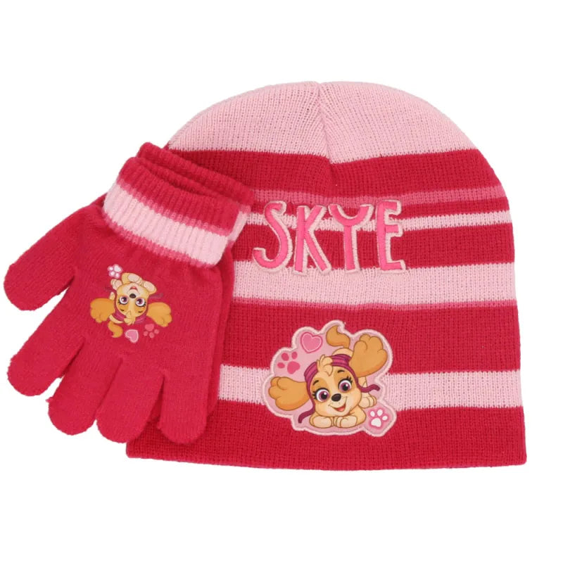 Paw Patrol Skye Kinder Wintermütze plus Handschuhe - WS-Trend.de 52 54 Rosa Blau