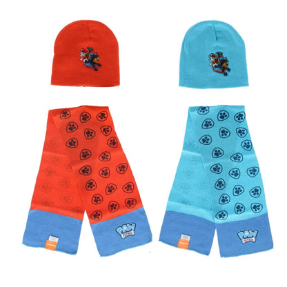 Paw Patrol Chase Marshall Kinder Herbst Winter Set Mütze plus Schal - WS-Trend.de 48