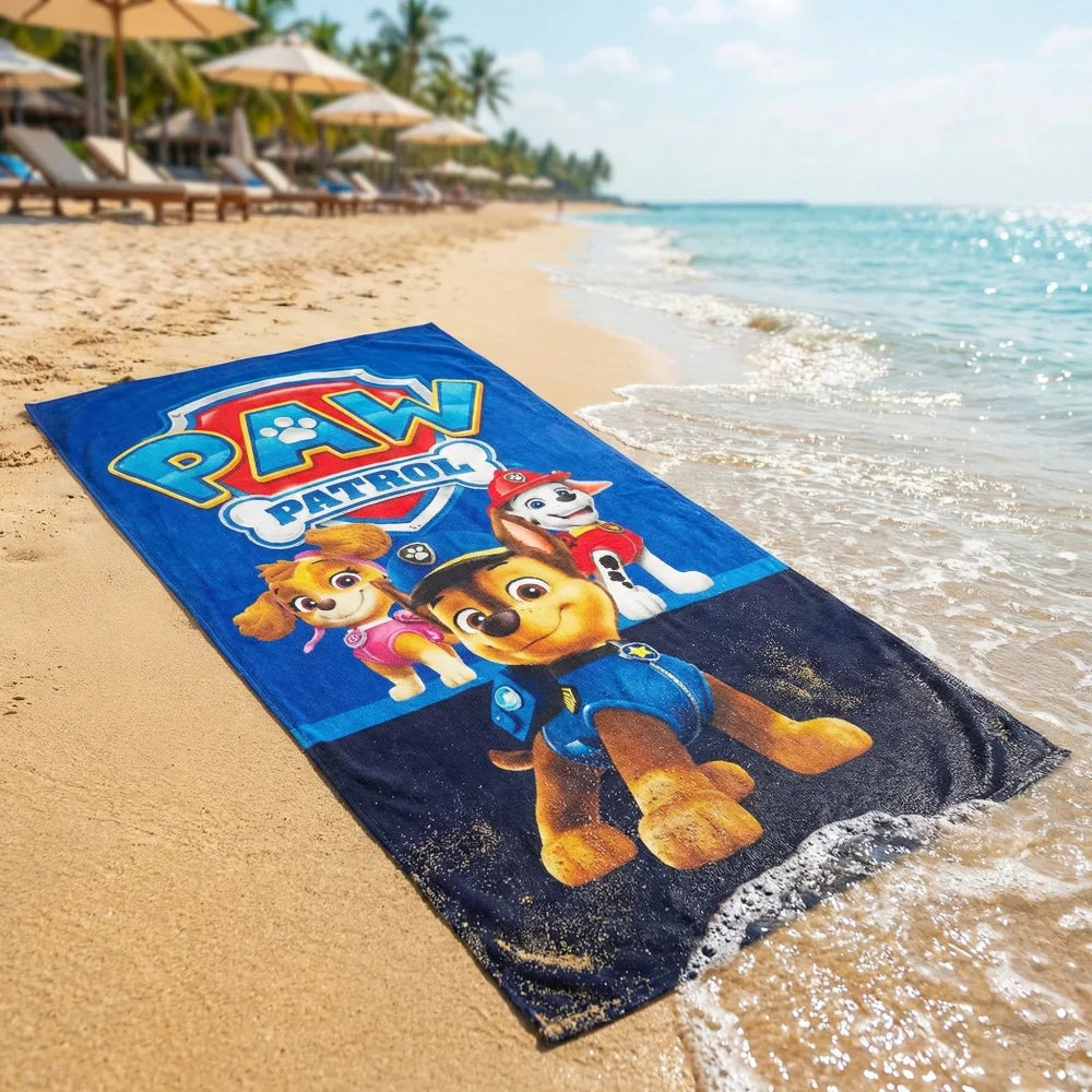 Paw Patrol Chase Rubble Jungen Mikrofaser Strandtuch Badetuch 70x140 cm - WS-Trend.de