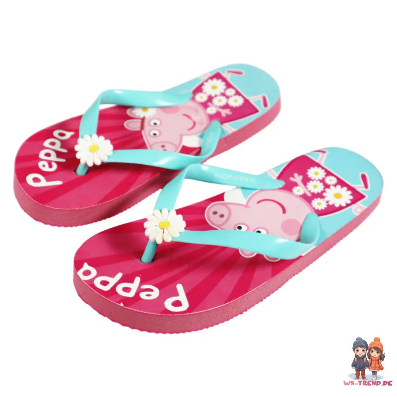 Peppa Pig Wutz Kinder Mädchen FlipFlops Sandalen Zehentrenner - WS-Trend.de Latschen Gr. 24-29