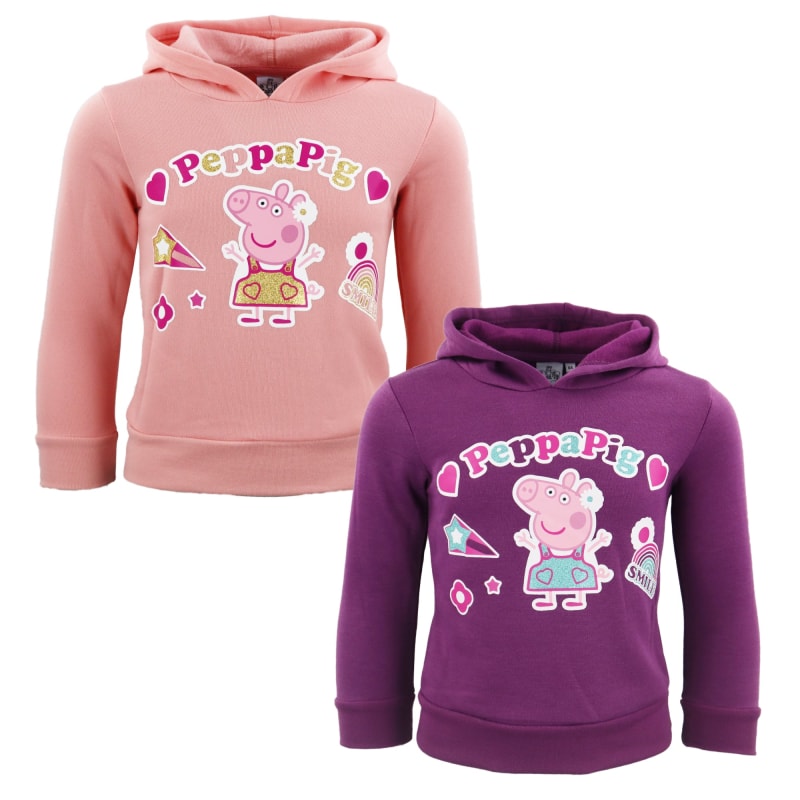 Peppa Pig Wutz Kinder Kapuzenpullover Pulli - WS-Trend.de 98 - 116 Mädchen in Rosa Lila