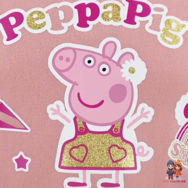 Peppa Pig Wutz Kinder Kapuzenpullover Pulli - WS-Trend.de 98 - 116 Mädchen in Rosa Lila
