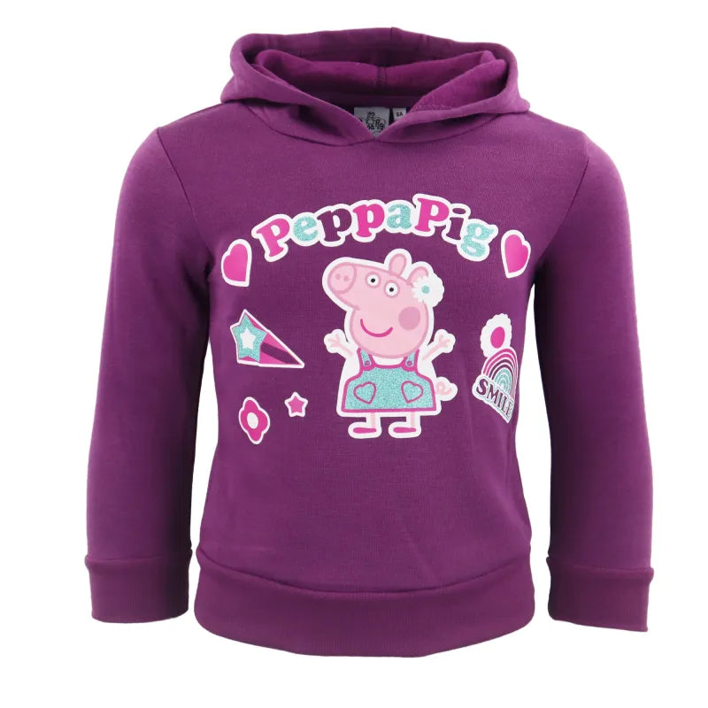Peppa Pig Wutz Kinder Kapuzenpullover Pulli - WS-Trend.de 98 - 116 Mädchen in Rosa Lila