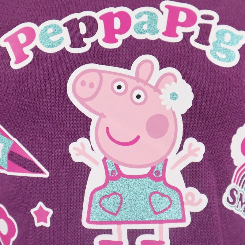 Peppa Pig Wutz Kinder Kapuzenpullover Pulli - WS-Trend.de 98 - 116 Mädchen in Rosa Lila
