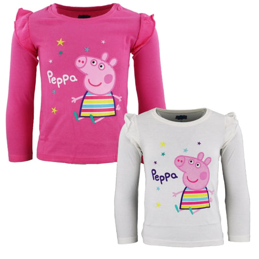 PEPPA Wutz Pig Kinder T-Shirt langarm für Mädchen - WS-Trend.de George Dino Langarmshirt Jungen 92-122 Rot Grau