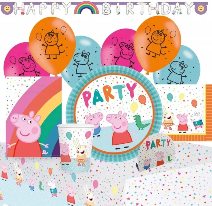 Peppa Wutz Pig XL Geburtstag Kinder Partyset Set 56tlg. - WS-Trend.de Deko 56tlg.Geschirr