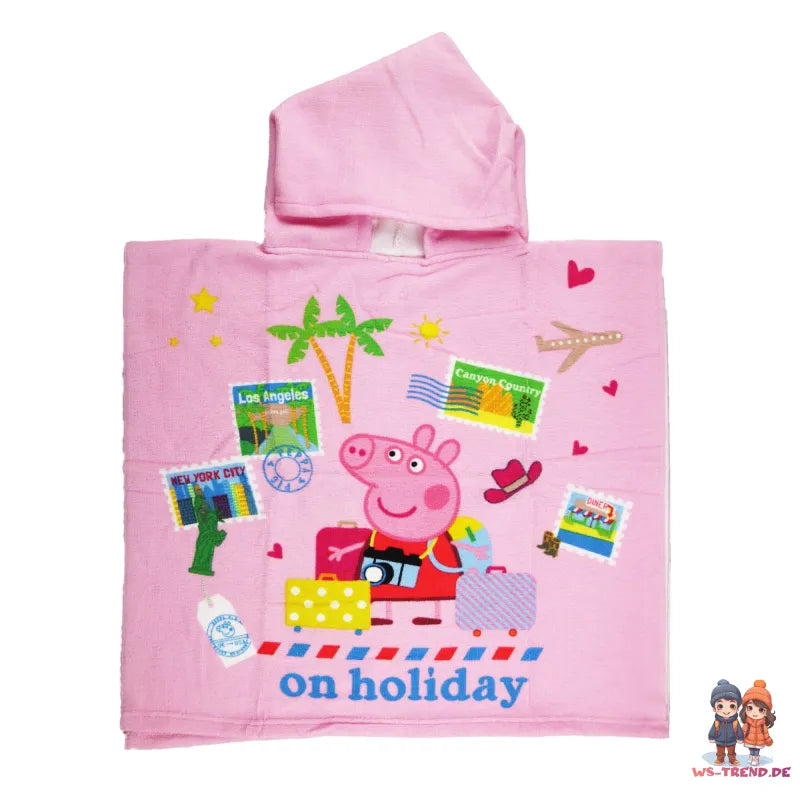 Peppa Wutz Kinder Mädchen Mikrofaser Badeponcho - WS-Trend.de Pig Poncho 55x55 cm