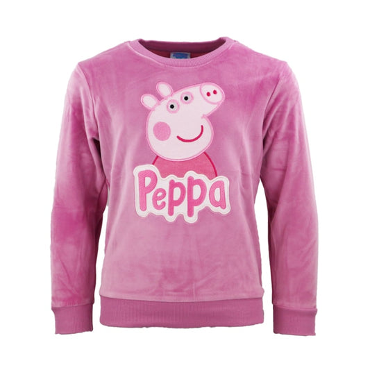 Peppa Pig Wutz Kinder Velour Pullover Sweater - WS-Trend.de Pulli 92 - 116 Mädchen