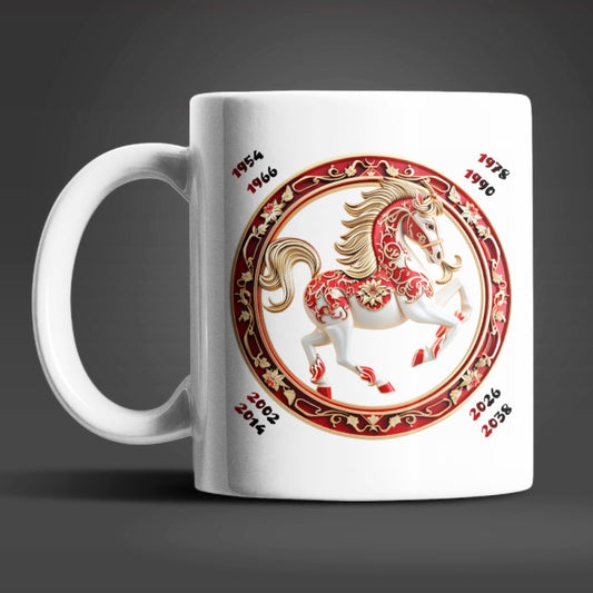 Pferd Chinesisches Jahres Sternzeichen Tasse Kaffeetasse Teetasse Geschenkidee - WS-Trend.de