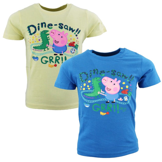 Peppa Wutz George Saurier Kinder T-Shirt - WS-Trend.de PEPPA Pig für Jungen 92-116 Blau Gelb