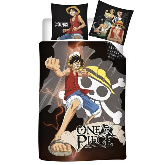 One Piece Kinder Bettwäsche Set WS Trend.de Anime Luffy Mikrofaser 2tlg 135/140x200 63x63 cm