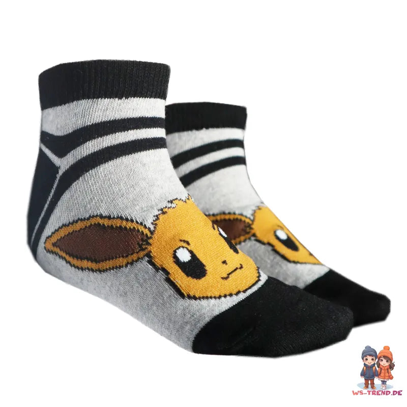 Pokemon Pikachu Evoli Shiggy Kinder Jungen kurze Socken 3er Pack Gr. 23 bis 34 - WS-Trend.de