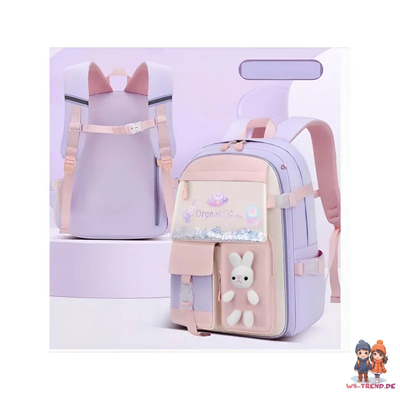Häschen Hase Mädchen Rucksack Backpack Tasche Schultasche 45 x 32 17 cm - WS-Trend.de