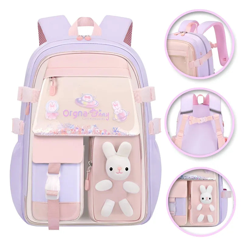 Häschen Hase Mädchen Rucksack Backpack Tasche Schultasche 45 x 32 17 cm - WS-Trend.de