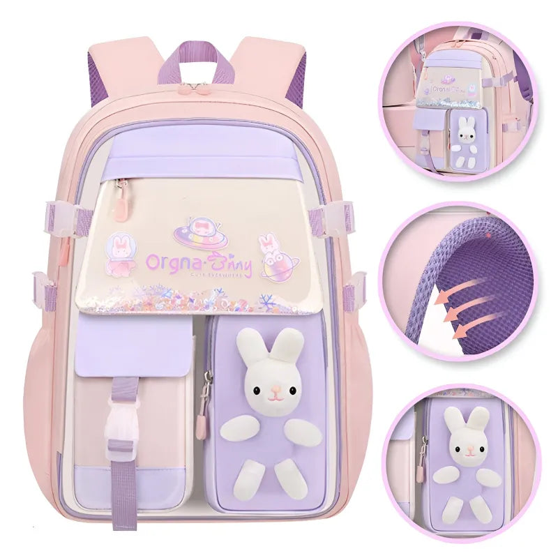 Häschen Hase Mädchen Rucksack Backpack Tasche Schultasche 45 x 32 17 cm - WS-Trend.de