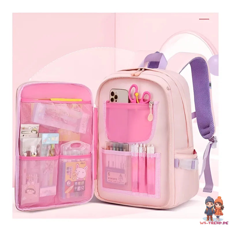 Häschen Hase Mädchen Rucksack Backpack Tasche Schultasche 45 x 32 17 cm - WS-Trend.de