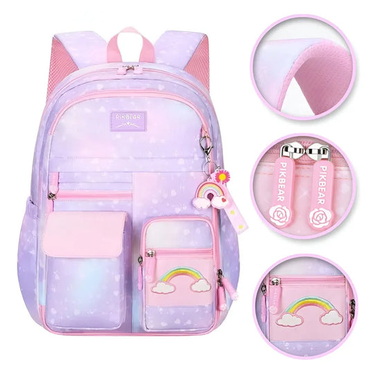Regenbogen Rainbow Mädchen Rucksack Backpack Tasche Schultasche Lila WS Trend.de